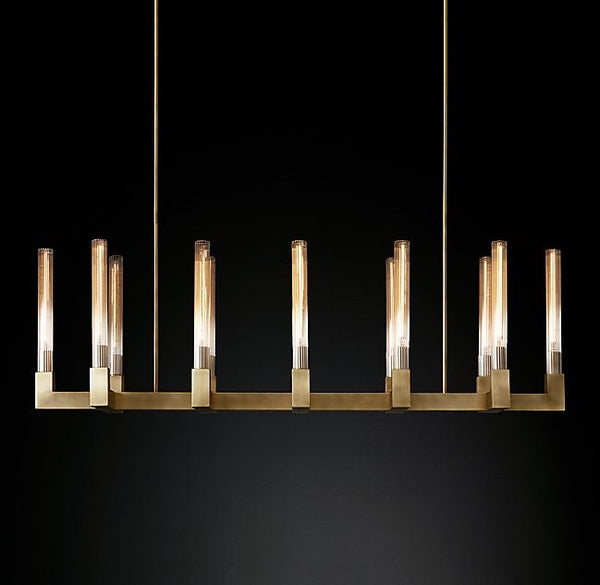 Modern style 12 lights candles rectangle chandelier