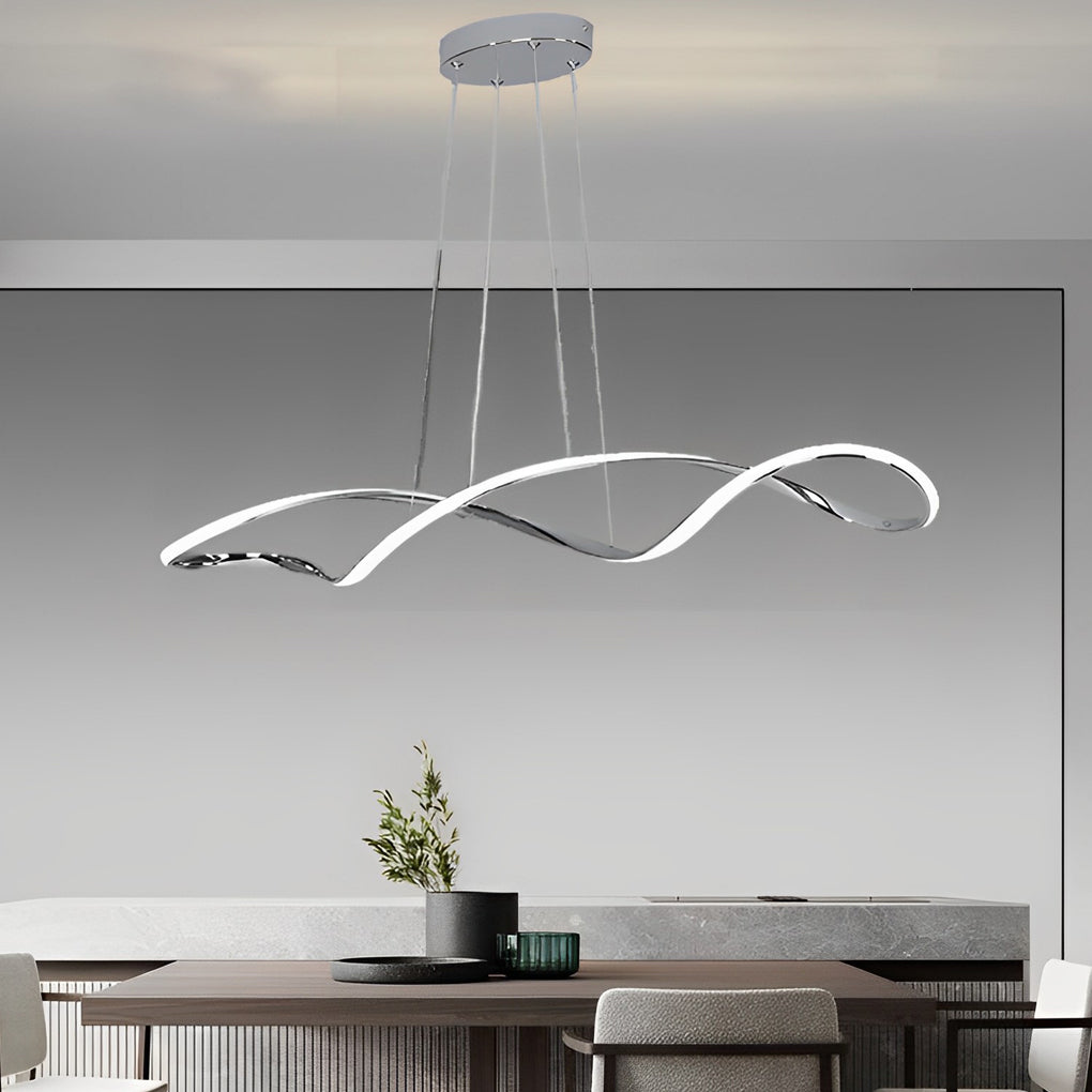 Creative Waves Stepless Dimming LED Electroplating Modern Chandelier