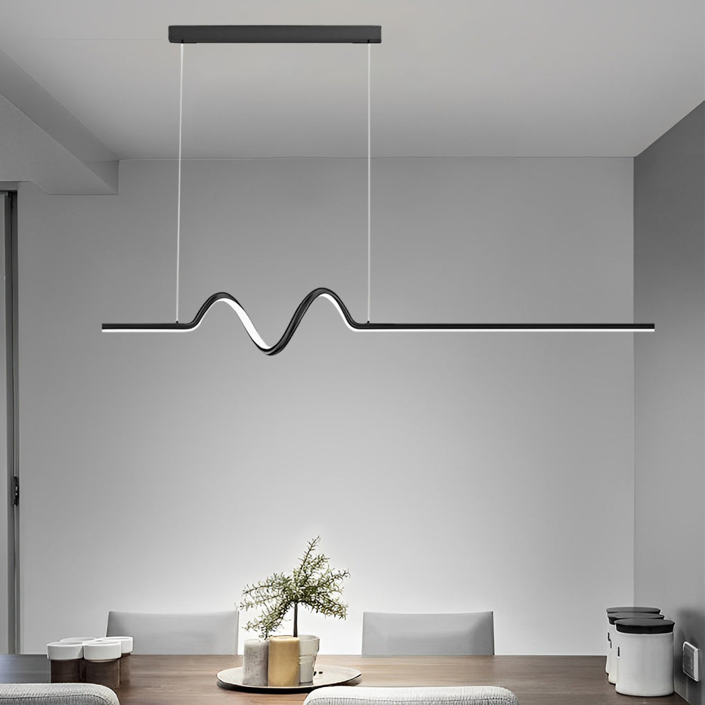 Creative Minimalist Wavy Strip LED Stepless Dimming Nordic Chandelier