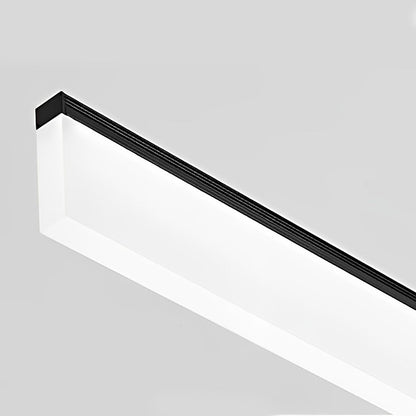 Minimalist Linear Strip Stepless Dimming LED Black Modern Chandelier