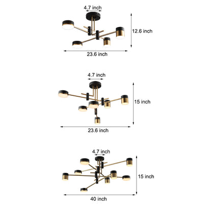 Modern 4/6/8-Light LED Dimmable Sputnik Chandelier