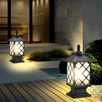 Retro Creative Waterproof Modern Outdoor Fence Post Lights Pillar Lamp