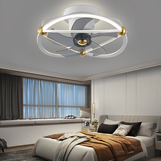 Intelligent Adjustable Stepless Dimming LED Ceiling Fan Light with Remote