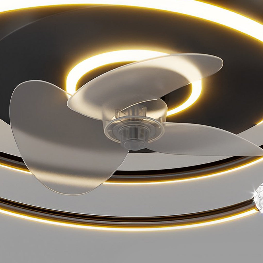 Minimalist Circular Mute LED Nordic Bladeless Ceiling Fans Lights