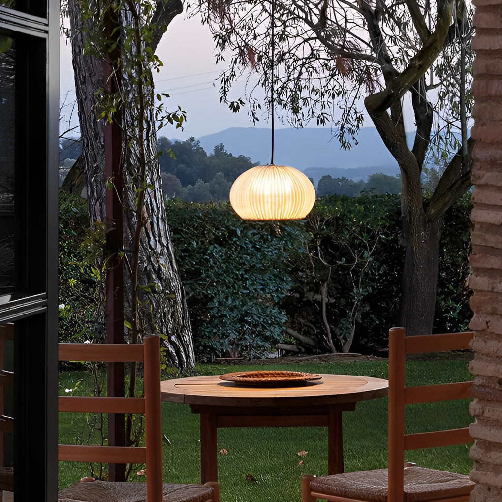 Lantern Shaped Waterproof Rattan Modern Outdoor Wall Lamp Chandelier