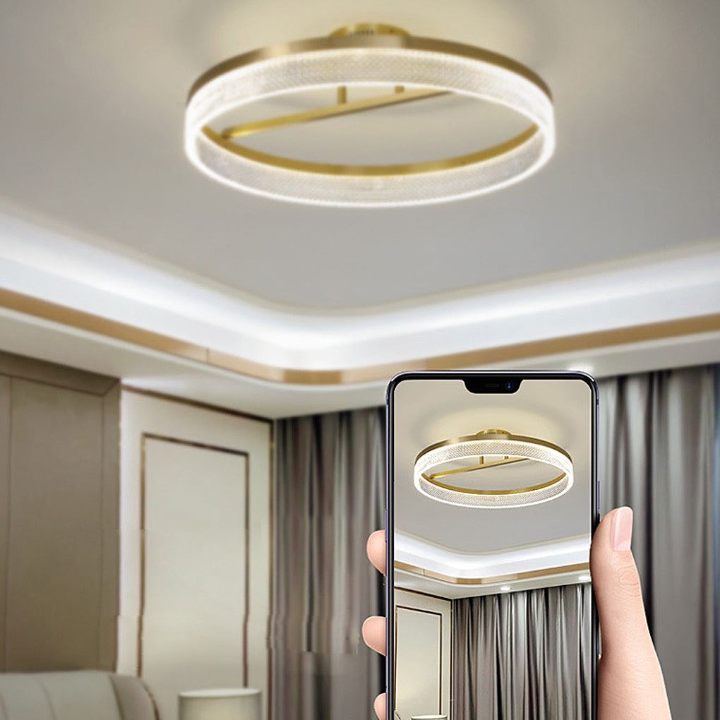 Minimalist Round LED 60W Gold Modern Ceiling Lamp Flush Mount Lighting