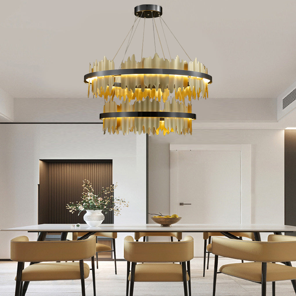 Creative Metal Circular Stepless Dimming LED Post-Modern Chandelier