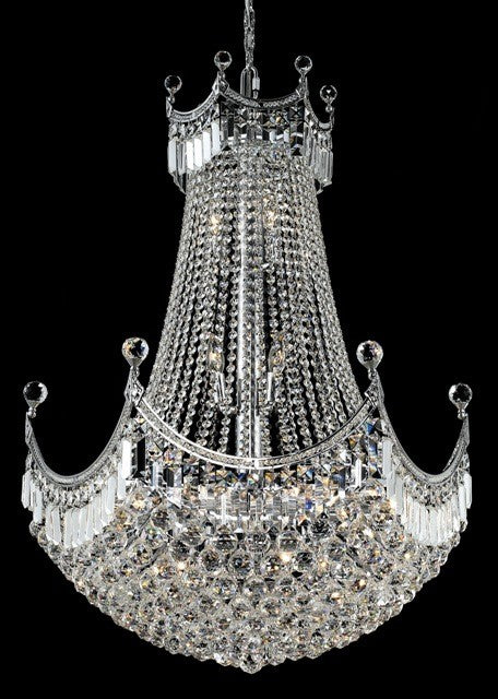 24 Lights chrome plated crystal chandelier