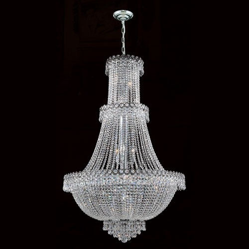 17-Light Chrome Finish with Clear-Crystals Chandelier