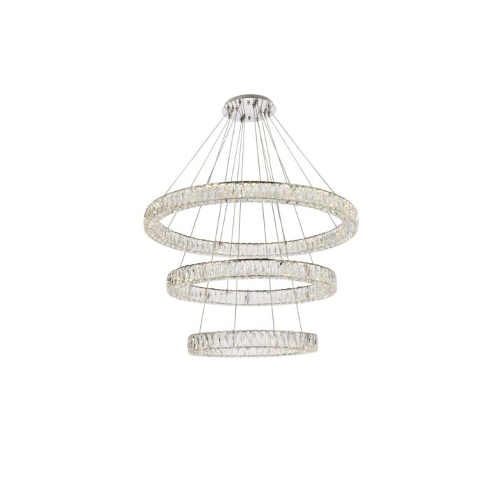 Monroe 3-Light LED Chandelier in Chrome