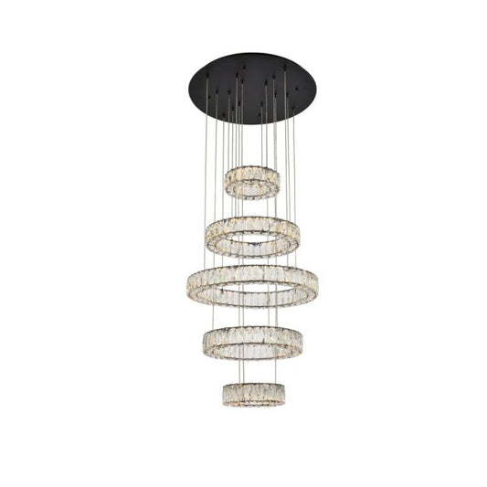 Monroe 5-Light LED Chandelier in Black