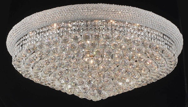 20 light polished chrome crystal flush mount ceiling light dressed with crystal balls