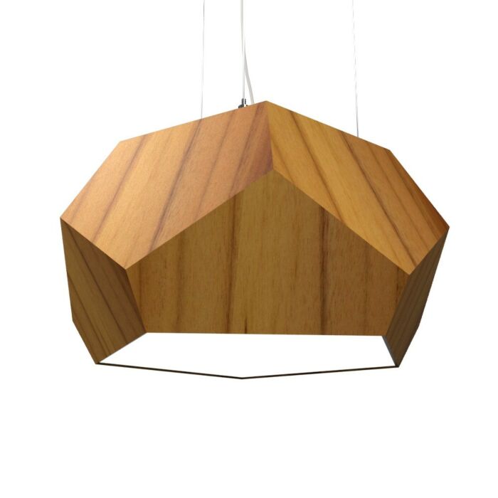 Facet LED Pendant in Teak