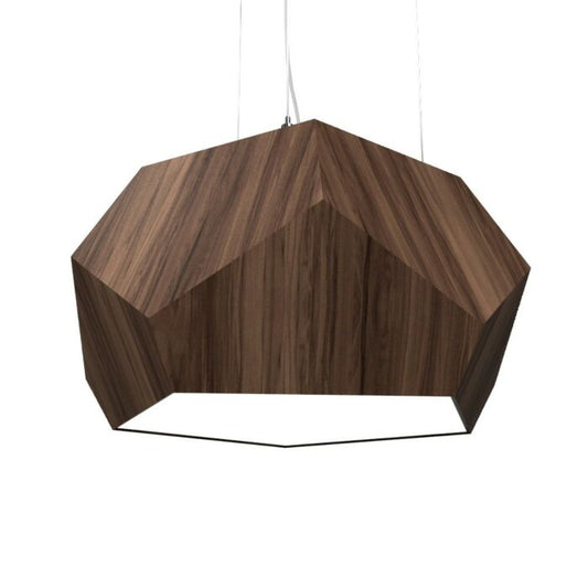 Facet LED Pendant in American Walnut