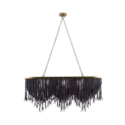 Baja 6-Light Linear Chandelier in Dark Gray Wash