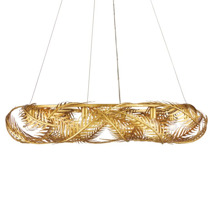 Aviva Stanoff 8-Light Chandelier in Contemporary Gold Leaf with Painted Contemporary Gold