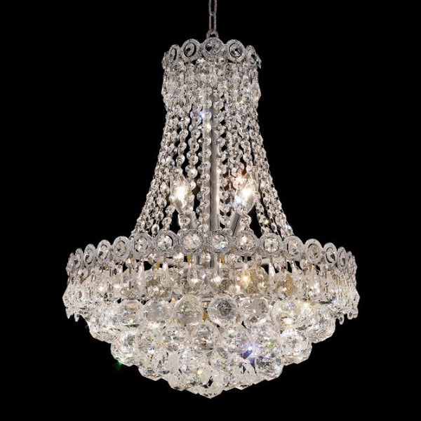 6 Lights crystal chandeliers in chrome finish