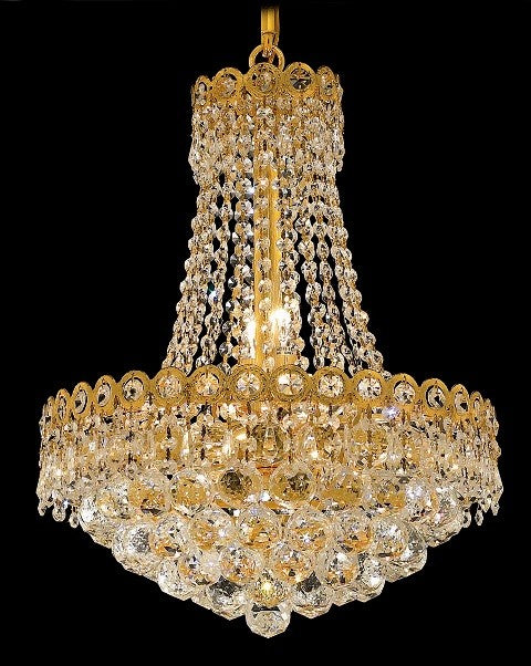 6 Lights crystal chandeliers in gold finish