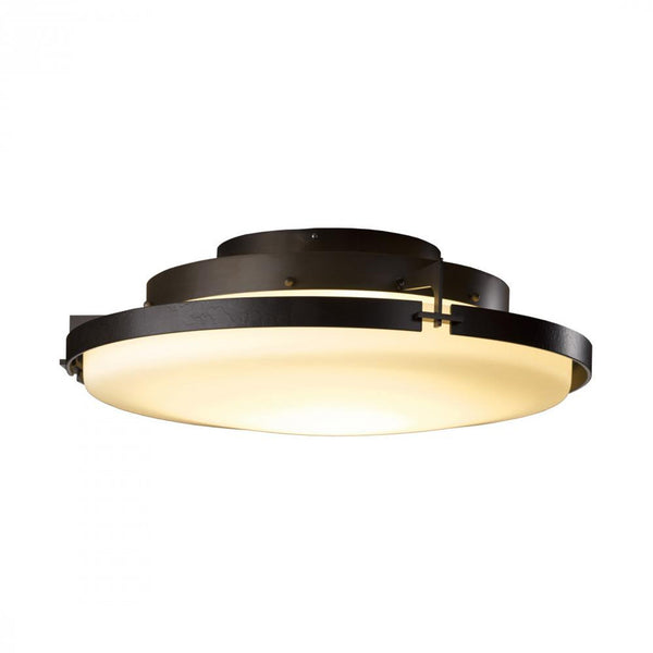 Semi-Flush Mount, 1-Light, LED, Dark Smoke, Opal Glass, 24.3"W (126747-LED-07-GG0437 39FFQY)