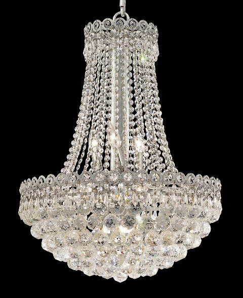 12 Lights crystal chandeliers in chrome finish