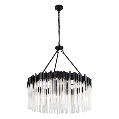 Matrix 12-Light Pendant in Matte Black with French Gold