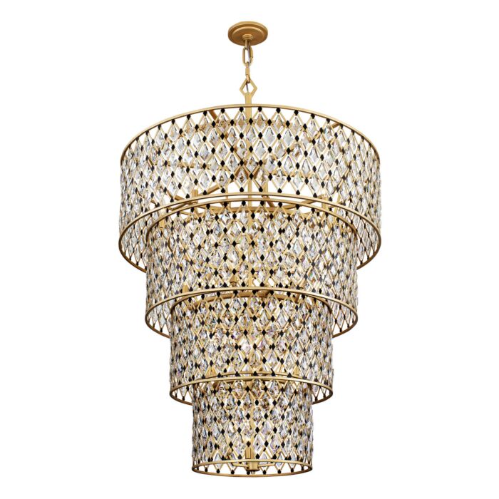 Windsor 21-Light Chandelier in French Gold with Matte Black