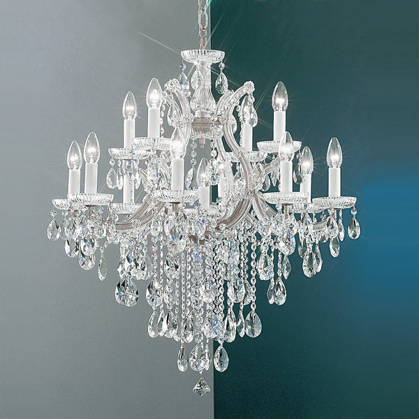 Polished chrome 13 Light maria theresa crystal Chandelier