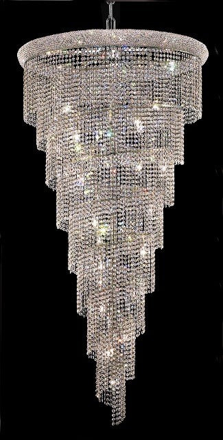 26 Light Spiral Crystal Chandelier chrome plated