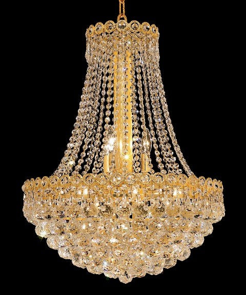 12 Lights crystal chandeliers in gold finish