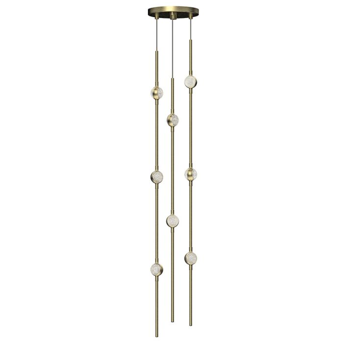 Constellation 8-Light LED Pendant in Satin Brass