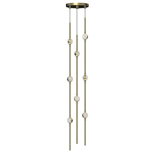 Constellation 8-Light LED Pendant in Satin Brass