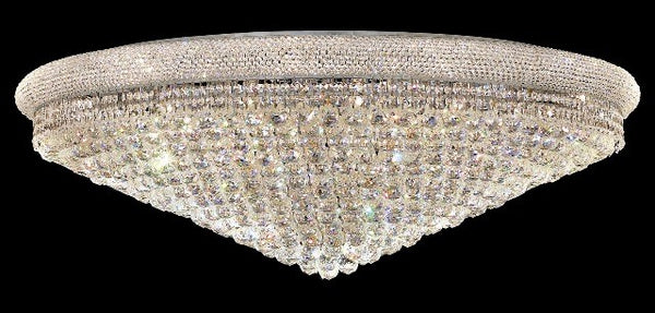 33 light polished chrome large crystal flush mount ceiling light dressed with crystal balls