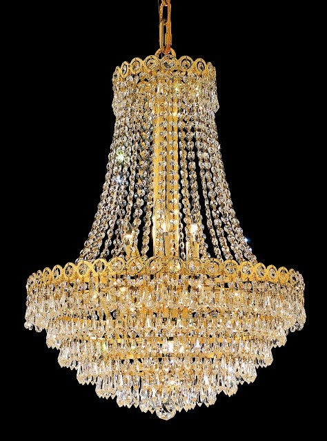 12 Lights crystal chandeliers in gold finish