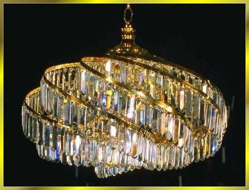 6 lights spiral crystal chandelier in gold plated finish