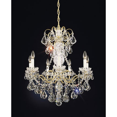 Gold Seven-Light Clear Heritage Handcut Crystal Chandelier, 24W x 27H x 24D