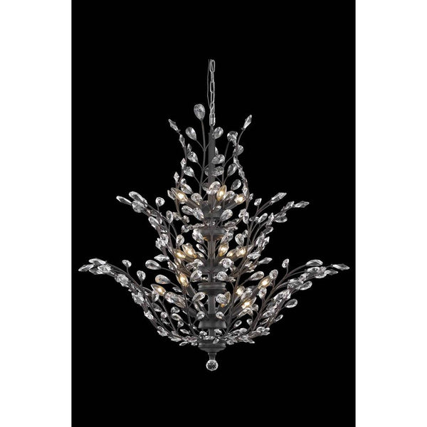 Orchid Dark Bronze 18-Light Chandelier with Royal Cut Crystal