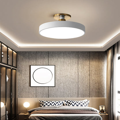 Modern Thick Circular LED Nordic Semi-Flush Mount Ceiling Light