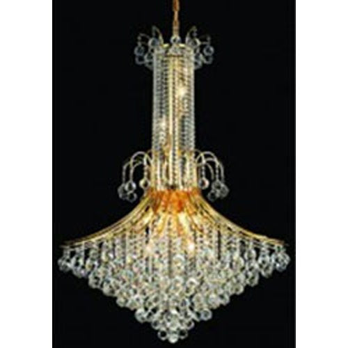 Toureg Gold Sixteen-Light Chandelier with Clear Royal Cut Crystals