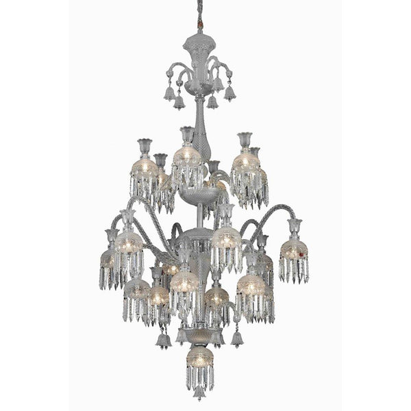 Light Chandelier with Elegant Cut Crystal