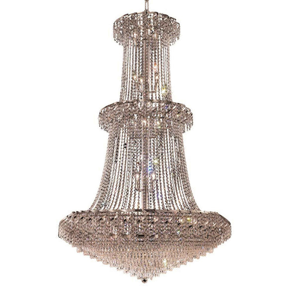 Belenus Chrome Thirty-Two Light 42-Inch Chandelier with Royal Cut Clear Crystal