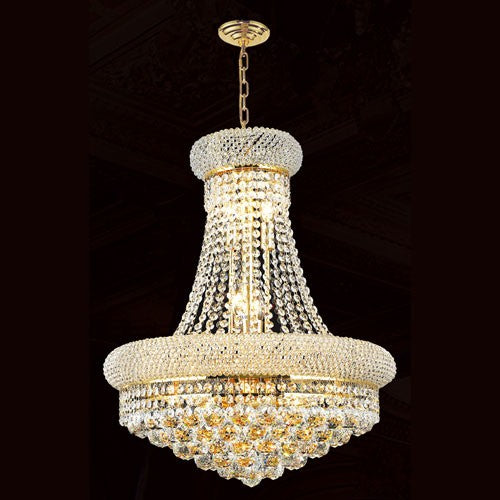 Aged Brass Six-Light Chandelier