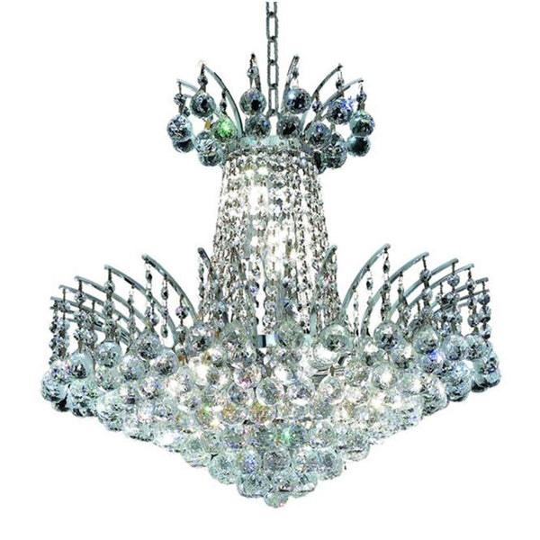 Victoria Chrome Eight-Light Chandelier with Clear Royal Cut Crystals