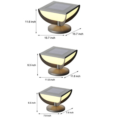 Square Metal Solar Garden Light LED Outdoor Light Post Waterproof Fence Column Head Lamp Pillar Light