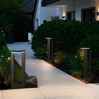 Geometric Design Waterproof LED Black Modern Outdoor Pathway Lights