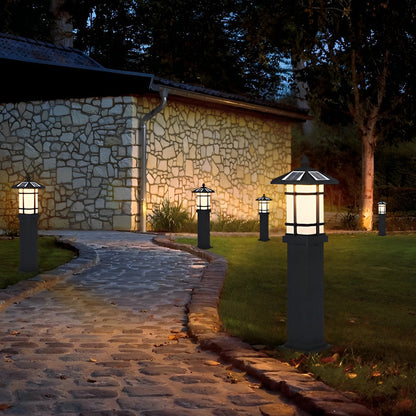 Waterproof LED Intelligent Black Modern Solar Lawn Lamp Outdoor Lights