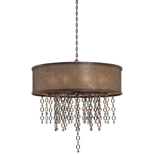 Ajourer French Bronze 10-Light Drum Pendant