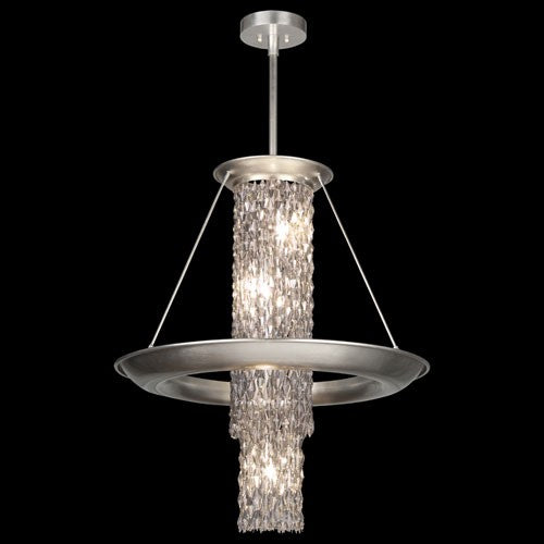 Seven-Light Pendant in Silver Leaf Finish