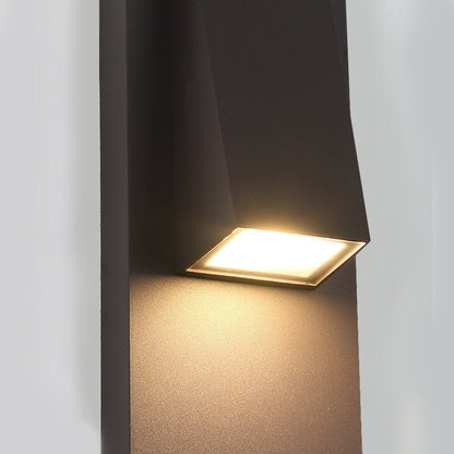 Rectangle Waterproof LED Black Modern Outdoor Wall Lamp Wall Light Fixture