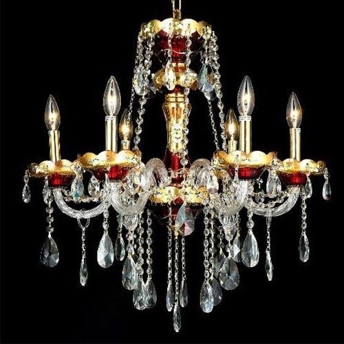 Six-Light Chandelier with Clear Royal Cut Crystals