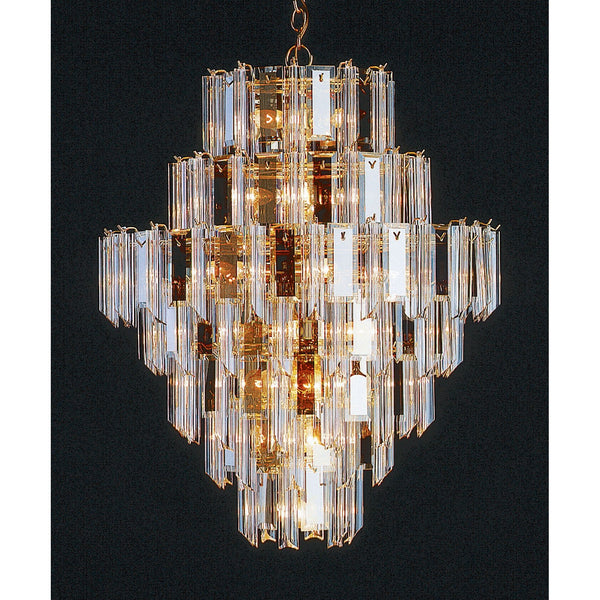 Twenty-Six Light Polished Brass Chandelier